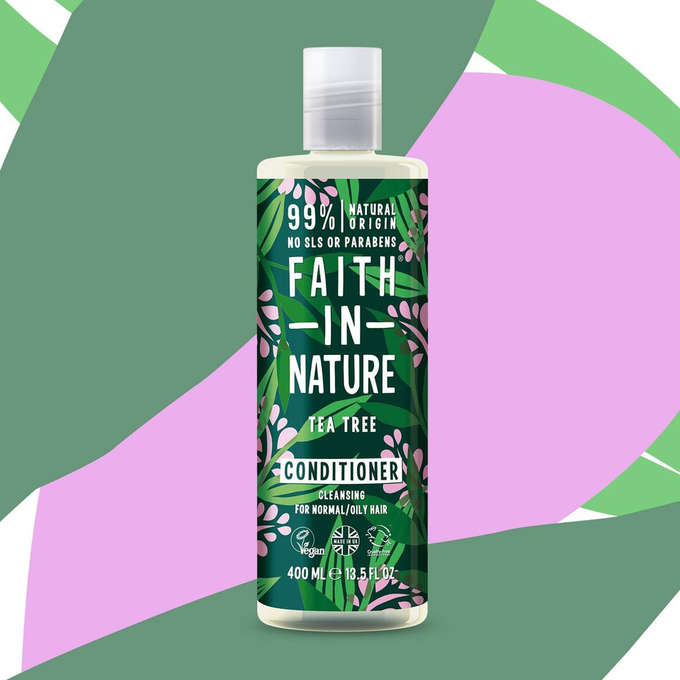 Faith In Nature Natural Tea Tree Conditioner, Cleansing, Vegan & Cruelty Free, No SLS or Parabens, For Normal to Oily Hair, 400ml Faith In Nature Natural Tea Tree Conditioner, Cleansing, Vegan & Cruelty Free, No SLS or Parabens, For Normal to Oily Hair, 400ml