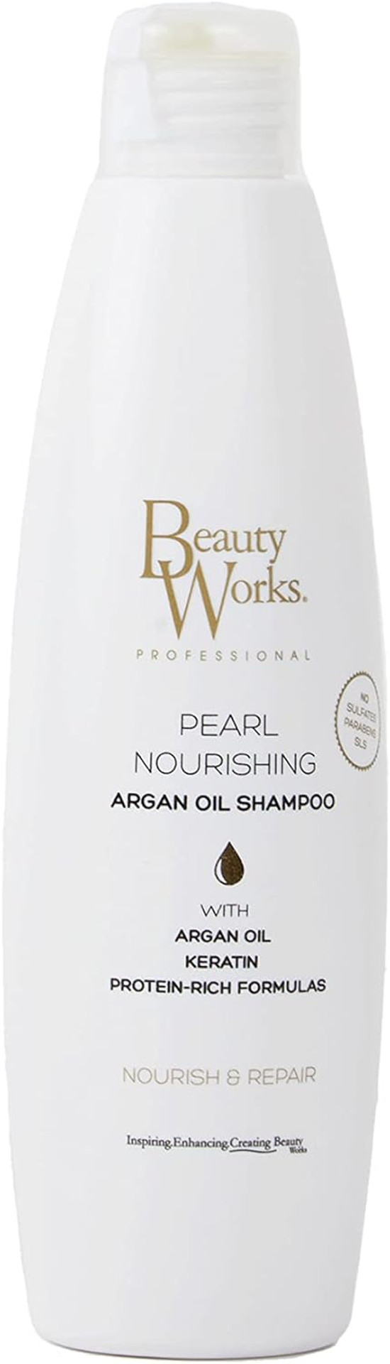 Beauty Works Pearl Nourishing Sulfate Free Argan Oil Shampoo 50ml SLE & Paraben Free Beauty Works Pearl Nourishing Sulfate Free Argan Oil Shampoo 50ml SLE & Paraben Free