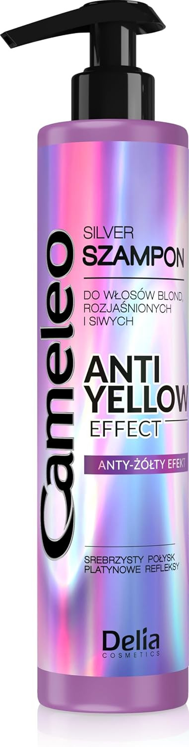 Cameleo - Silver Shampoo - No Yellow Effect - For Blonde, Grey, Bleached Hair - Platinum Reflections, Purple Shampoo - Brightening, Care - 250ml