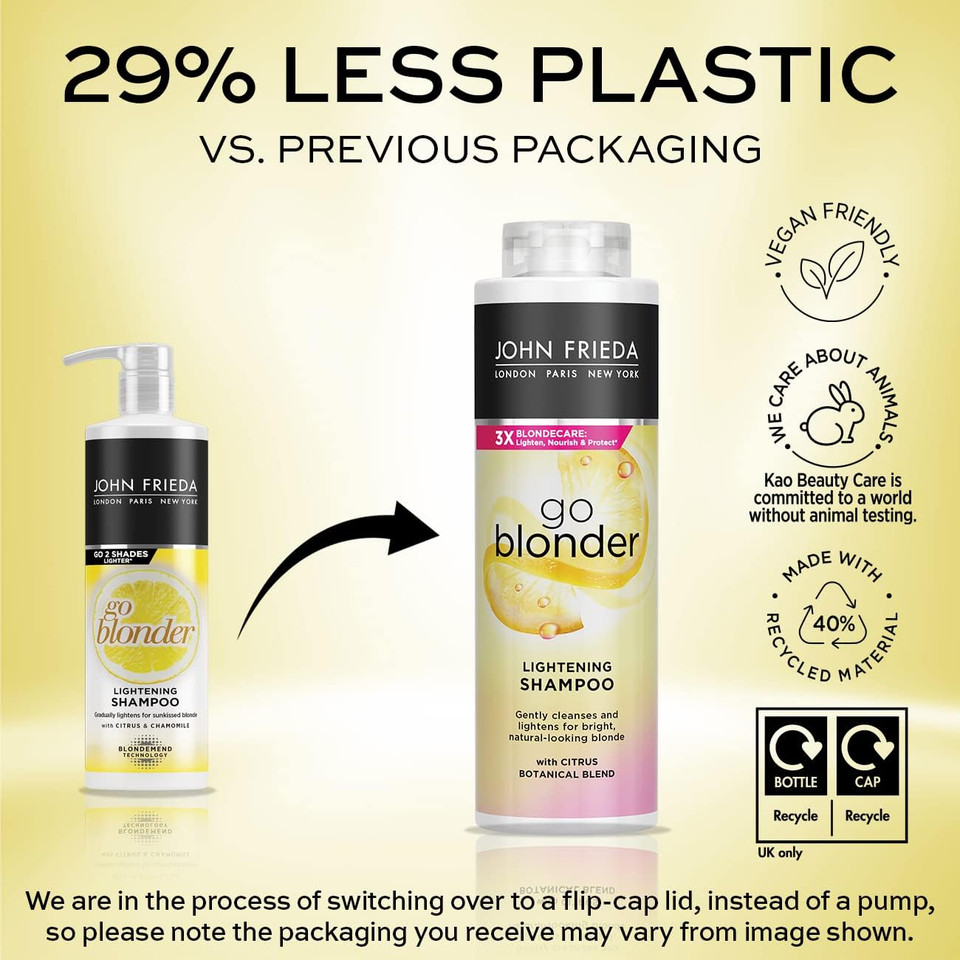 John Frieda Lightening for Blonde Hair, Citrus, Shampoo, 500 ml (Pack of 1)