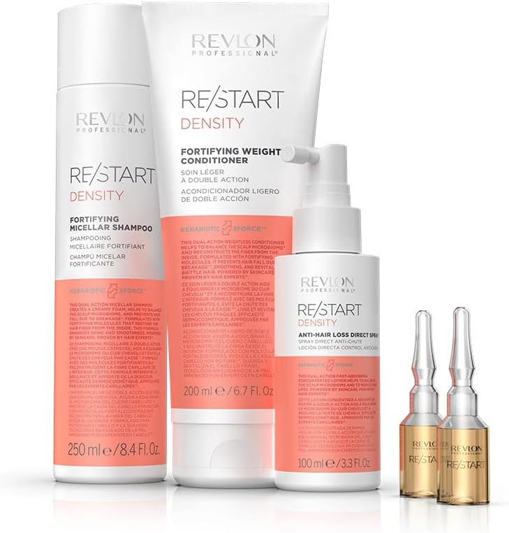 Revlon Professional Density Fortifying Micellar Shampoo for Brittle Hair to Reduce Hair Loss, Strengthen & Improve Shine (250ml) Unisex