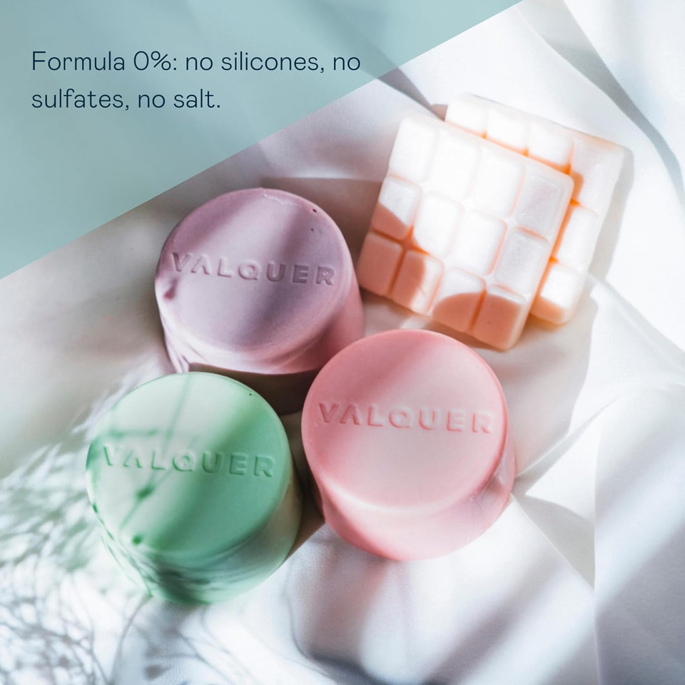 Valquer 2-in-1 Solid Shampoo and Conditioner for Curly Hair with Corn-Derived Active. Defines, Hydrates and Repairs. Natural, Vegan, Curly Method Approved. 70 g