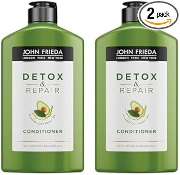 John Frieda Detox & Repair Conditioner 250 Ml, Hydrating And Smoothing Conditioner Dry, Stressed And Damaged Hair With Avocado Oil And Green Tea