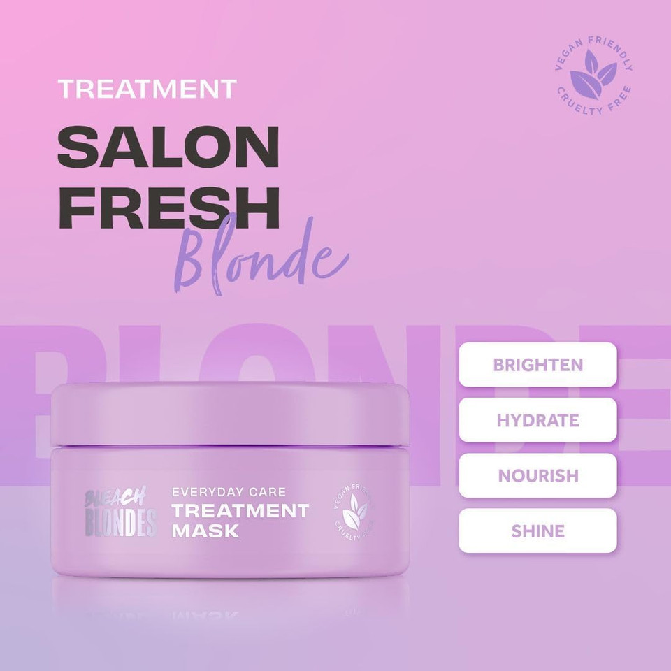 Lee Stafford Daily Blonde Hair Mask | Conditioner Treatment for Hydrating Dry, Damaged, Bleached Hair, No Yellow, Brassy, Orange Tones, Refresh Colored Bleached Hair, Silver, Light Purple, 200 ml