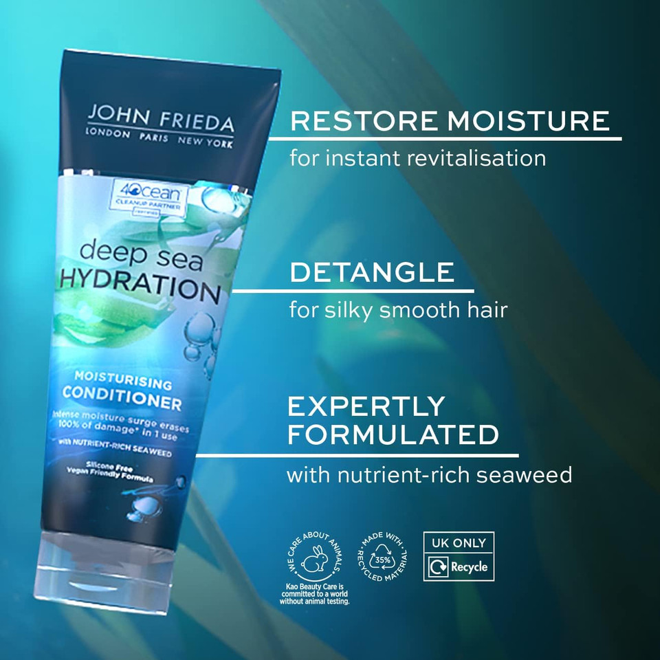 John Frieda Deep Sea Hydration Conditioner Moisturising Conditioner for Dry, Damaged Hair, 250ml