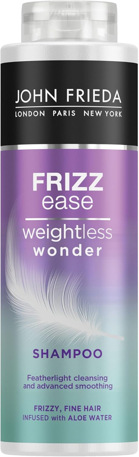 John Frieda Frizz Ease Weightless Wonder Shampoo 500ml, Lightweight Anti-Frizz Shampoo for Fine, Thin Hair