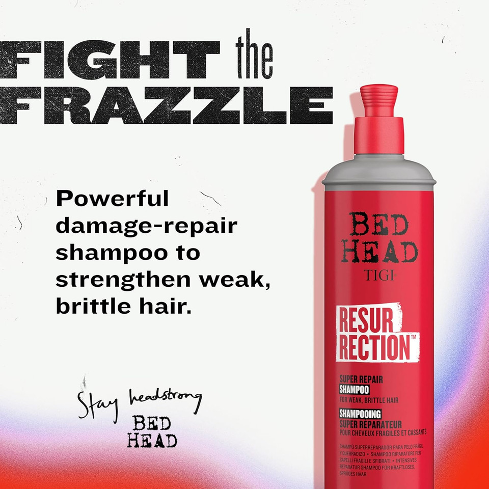 Bed Head by TIGI Resurrection Super Repair Shampoo, 600ml  Repairing shampoo for dry, brittle and damaged hair with added moisture and nourishment??