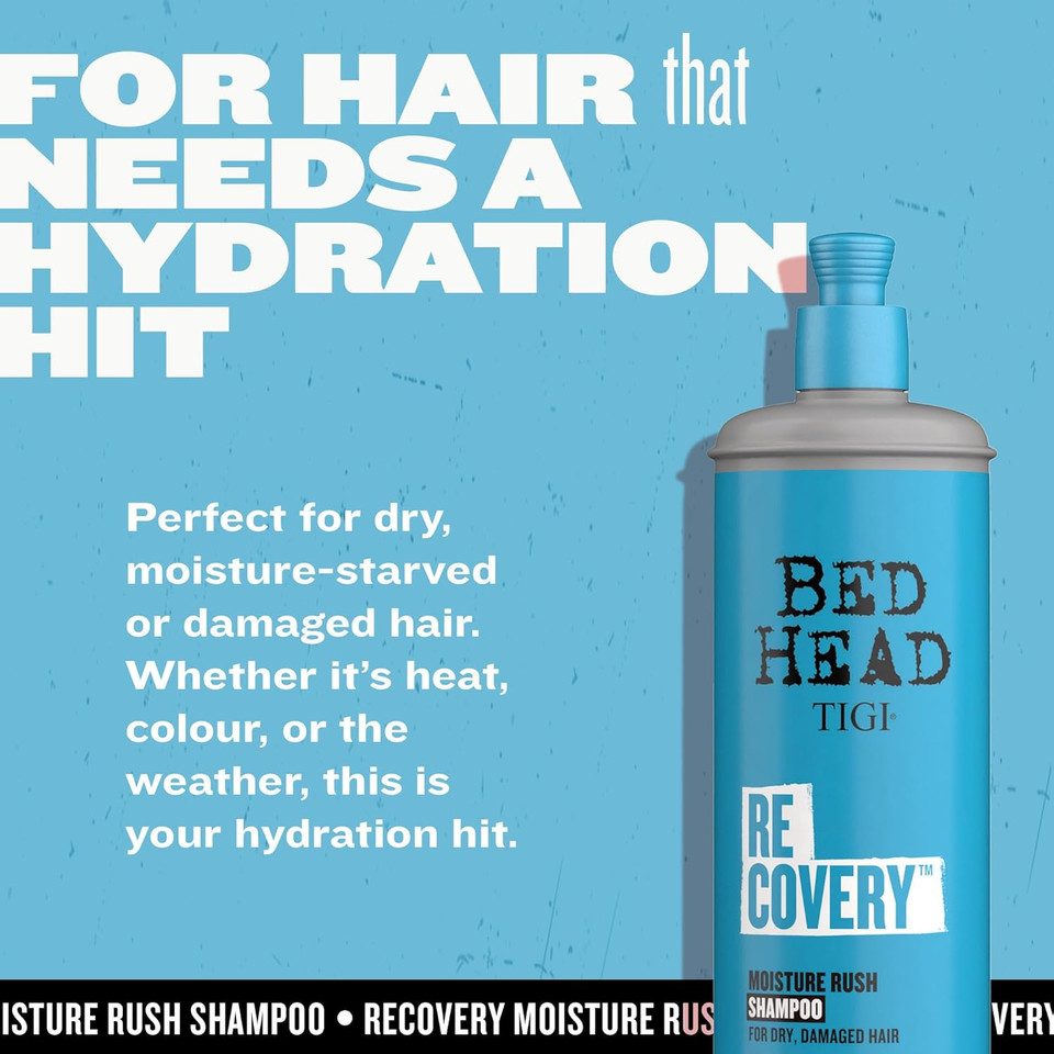 Bed Head by TIGI - Recovery Moisturising Shampoo - Ideal for Dry Damaged Hair - Hair Repair - 600ml