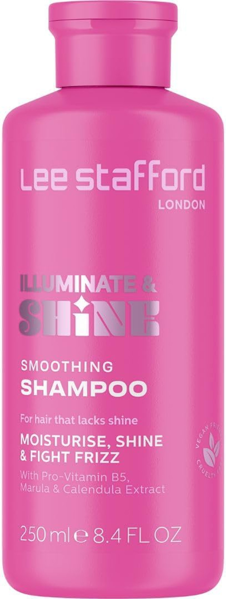Lee Stafford Smoothing Shampoo | Illuminate & Shine - Best for Dry Dull Hair, Lightweight Clarifying Gel for A High Gloss Sleek Silk Shiny Finish, Infused with Marula Oil for Rich Moisture, 250 ml
