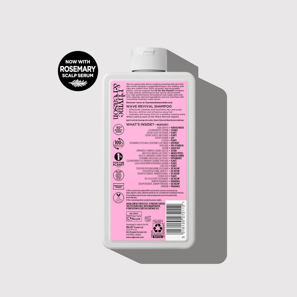 Rhyme & Reason Wave Revival Shampoo, Wave Enhancing For Naturally Wavy Hair (355ml)