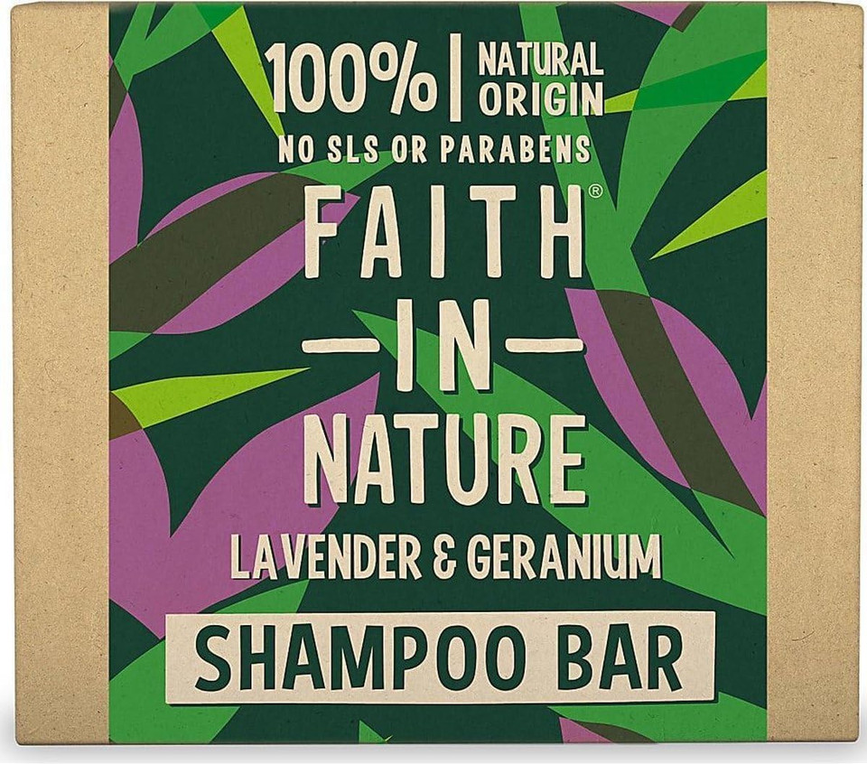Faith In Nature Natural Lavender & Geranium Shampoo Bar, Soothing, Vegan & Cruelty Free, No SLS or Parabens, For All Hair Types, 85g Faith In Nature Natural Lavender & Geranium Shampoo Bar, Soothing, Vegan & Cruelty Free, No SLS or Parabens, For All Hair Types, 85g