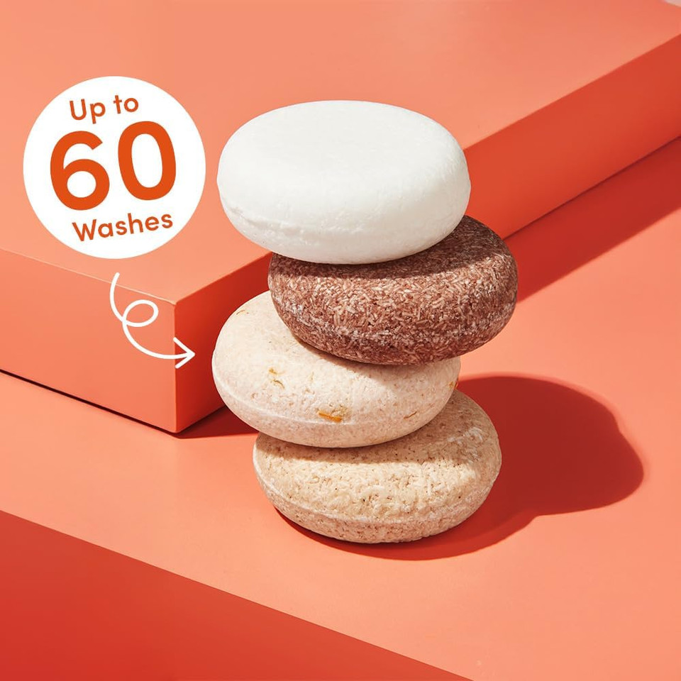 grüum Revitalising Shampoo Bar 50g - Solid Shampoo Bars for Hair Up to 60 Washes - Plastic Free Vegan Bar for Men & Women - Paraben Free Rich Lathering Bars for Dry, Damaged & Curly Hairs