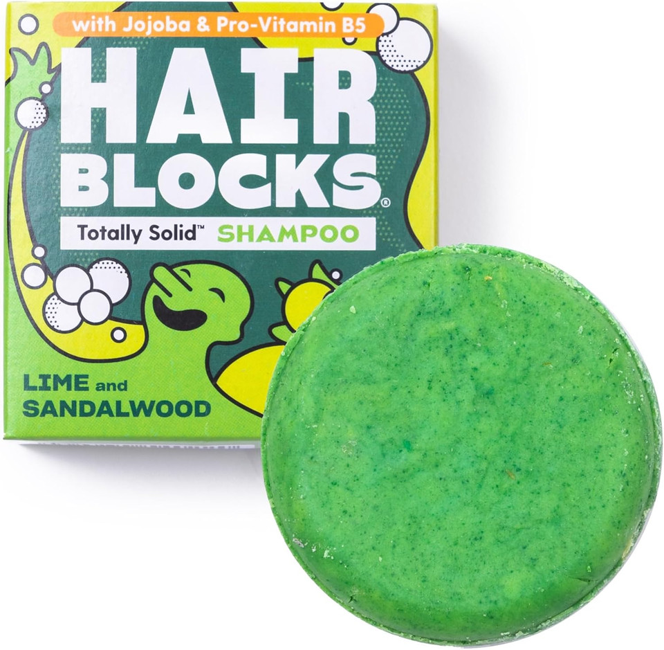 Hair Blocks - Solid Shampoo Bar (85g) for all hair types: Sweet Orange & Bergamot Solid Shampoo Bars| Soap Free, Plastic Free | Plant Based | Natural | Conditioning