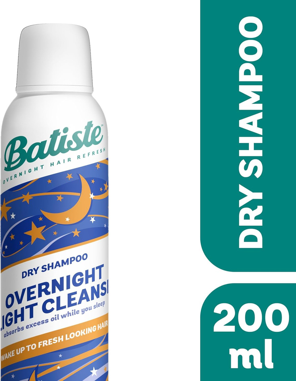 Batiste Overnight Light Cleanse 200ml - Leave-In Light Dry Shampoo for Overnight Use - Absorbs Oil for Fresher-Looking Hair Overnight (Pack of 2)