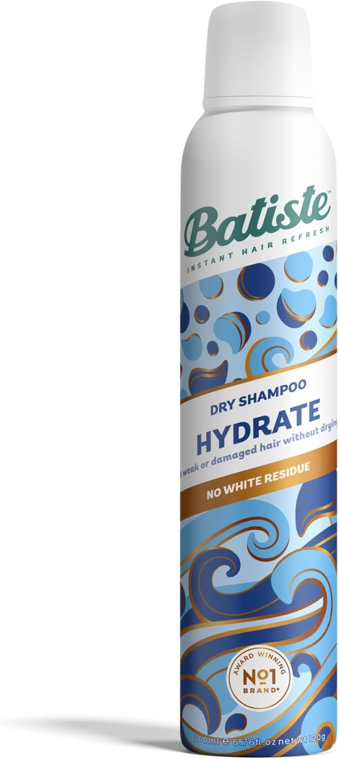 Batiste Dry Shampoo Hydrating 200ml, Hair Benefits For Dry Brittle Hair, No Rinse Spray to Refresh Hair in Between Washes (Pack of 2)
