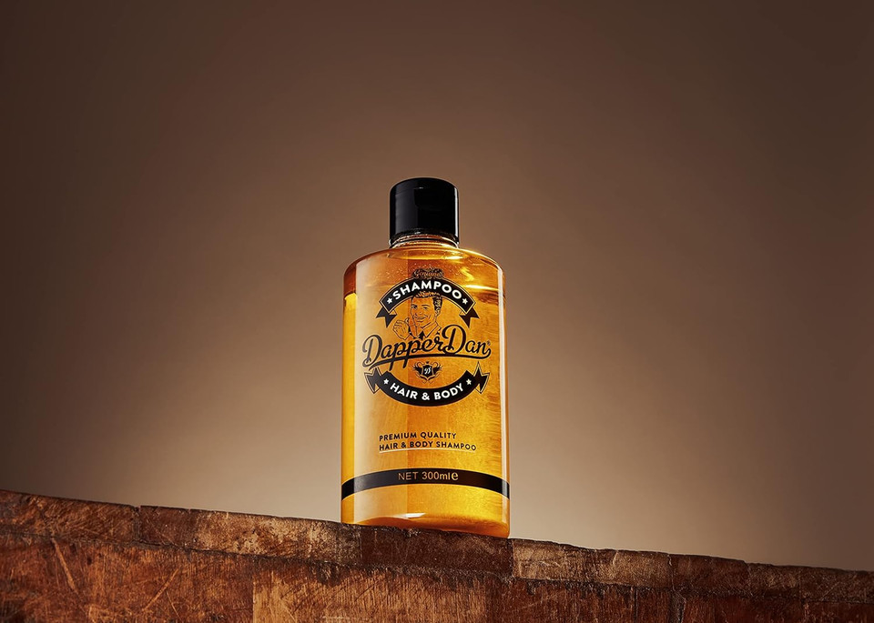 Dapper Dan Hair and Body Shampoo,Men's Daily Hair Strengthening Shampoo for Men with Vitamin B5, 1 x 300ml