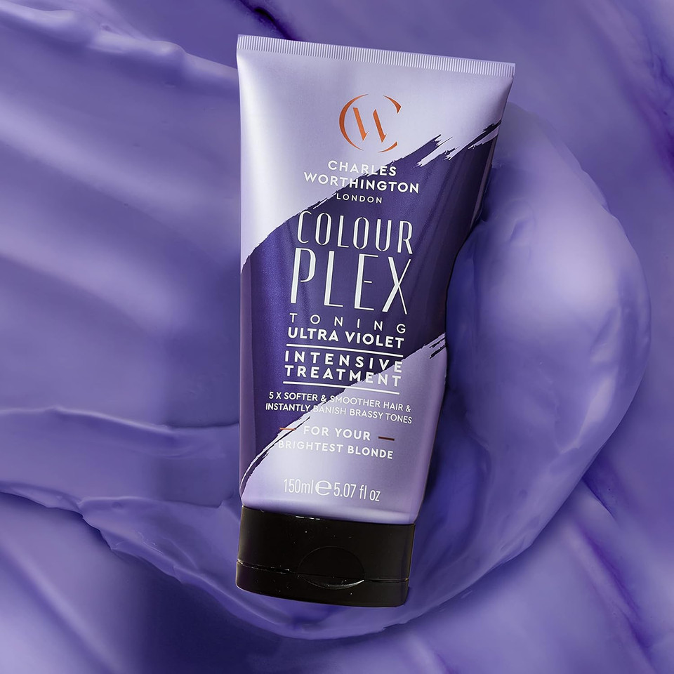 Charles Worthington Colourplex Ultra Violet Intensive Treatment, Purple Hair Treatment for Blonde Hair, Moisturising & Toning Treatment for Blonde Hair, 150ml