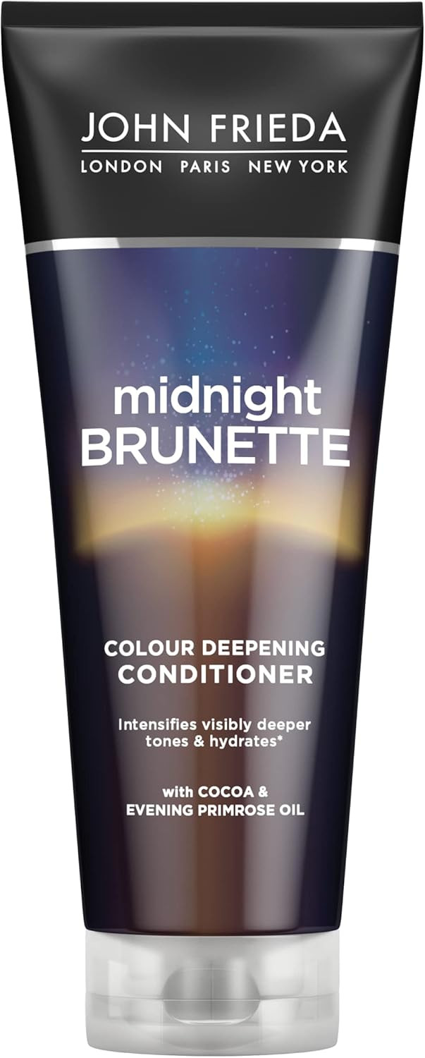 John Frieda Midnight Brunette Colour Deepening Conditioner 250 ml, Colour-Depositing Conditioner for Brown Hair (Pack of 2)