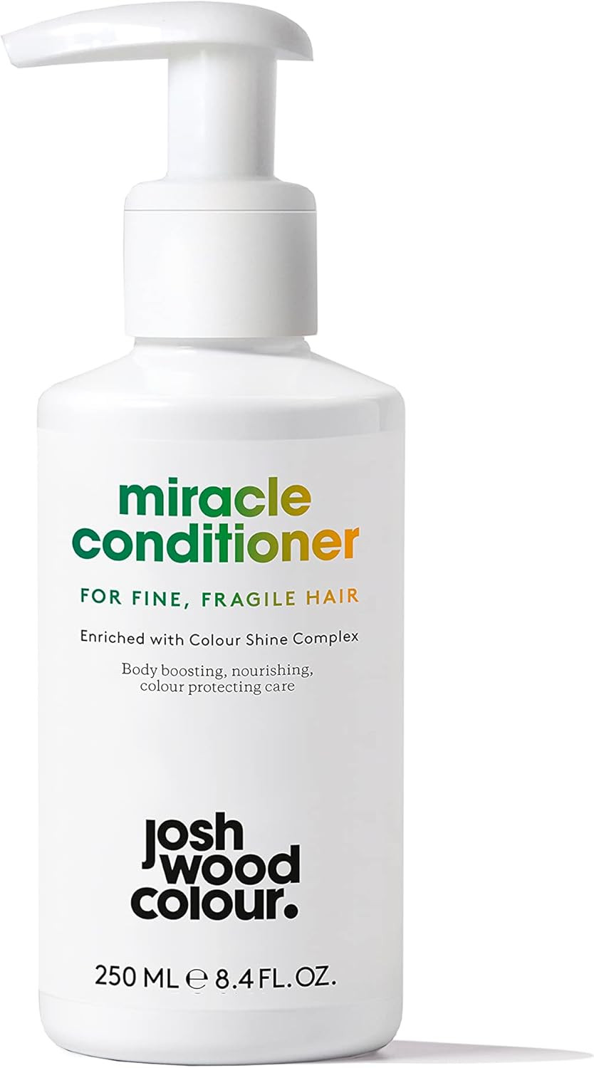 Josh Wood Miracle Conditioner (For Fine, Fragile Hair) - Colour Shine Complex with unique active ingredients, hydrate and protects natural and colour-treated hair - Sulfate Free 250ml