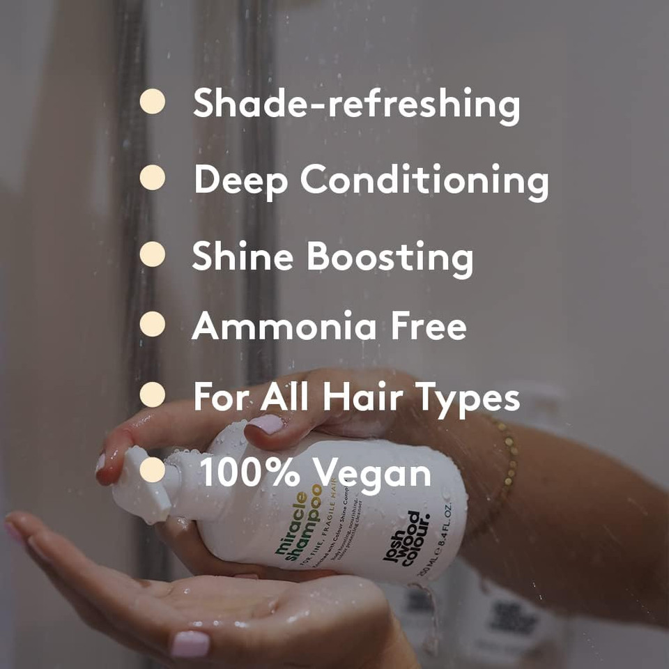 Josh Wood Miracle Conditioner (For Fine, Fragile Hair) - Colour Shine Complex with unique active ingredients, hydrate and protects natural and colour-treated hair - Sulfate Free 250ml