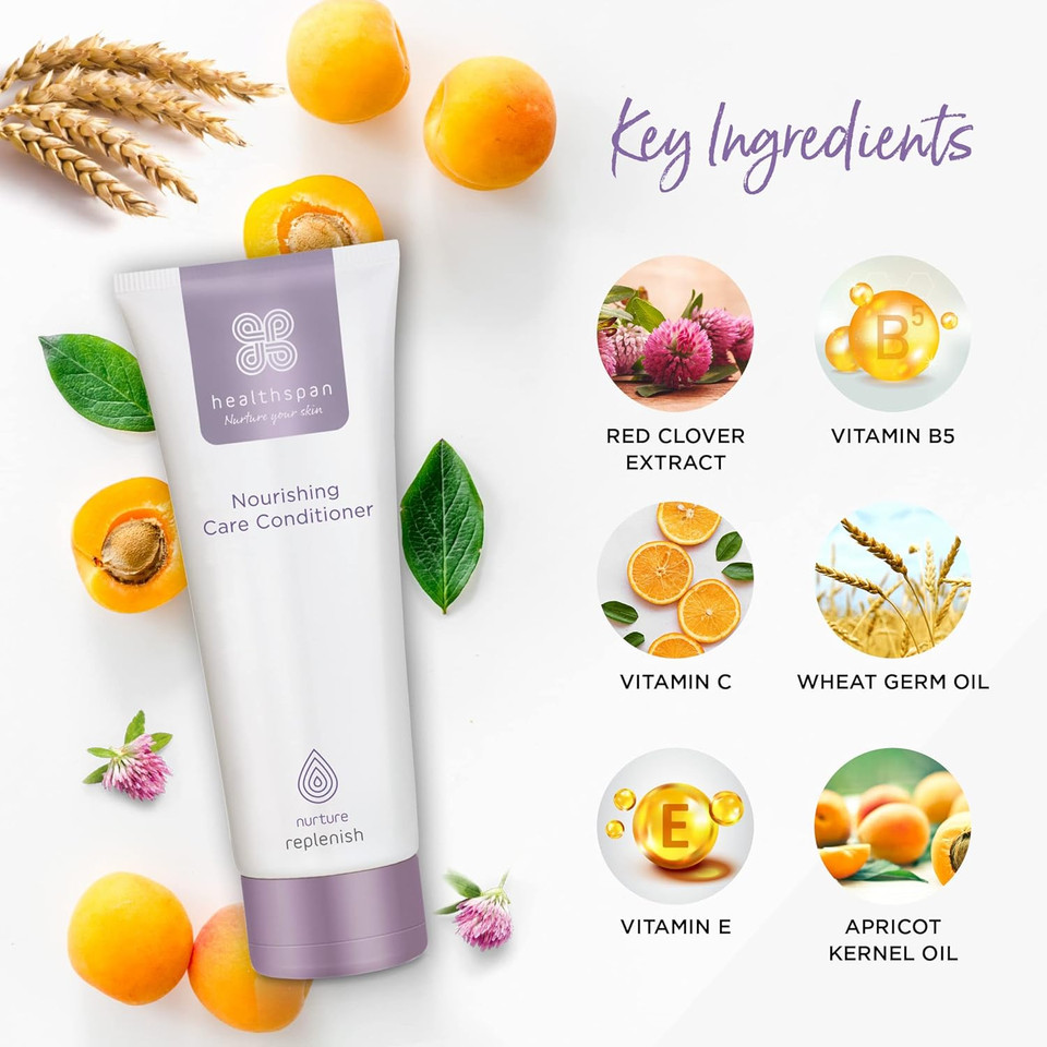 Healthspan Replenish Nourishing Care Conditioner (200ml) | Adds volume to dry and thinning hair | Boosts moisture and shine | Suitable for all hair types