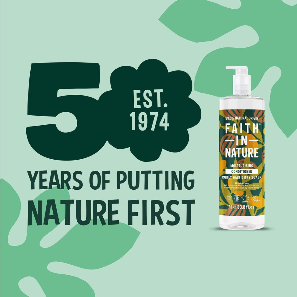 Faith In Nature 1L Natural Shea & Argan Conditioner, Moisturising for Curly Hair & Dry Scalp, Vegan & Cruelty Free, No SLS, Silicones or Parabens, Family Sized Faith In Nature 1L Natural Shea & Argan Conditioner, Moisturising for Curly Hair & Dry Scalp, Vegan & Cruelty Free, No SLS, Silicones or Parabens, Family Sized
