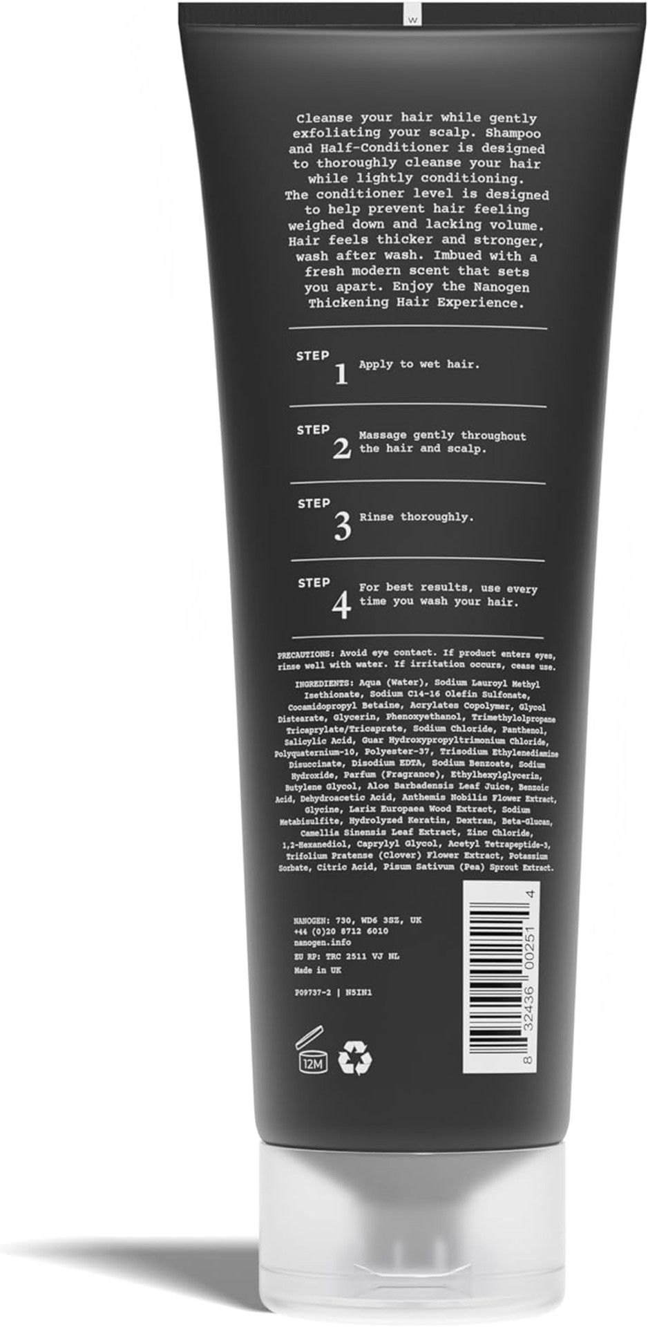 Nanogen Thickening Shampoo and Half Conditioner for Men 240ml - Sensitive, deep cleansing with Salicylic acid and Hair Growth Ingredients to encourage hair growth. Can use with Minoxidil treatment Nanogen Thickening Shampoo and Half Conditioner for Men 240ml - Sensitive, deep cleansing with Salicylic acid and Hair Growth Ingredients to encourage hair growth. Can use with Minoxidil treatment