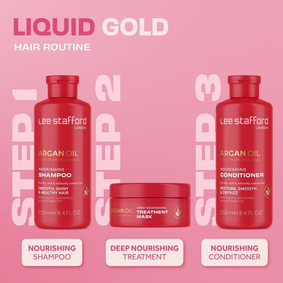 Lee Stafford Hydrating Hair Mask | Argan Oil Collection - Deep Conditioning Moroccan Treatment, Best for Dry, Frizzy, Damaged Hair to Restore Moisture, Growth & Shine, 5 min Leave-In, 200 ml