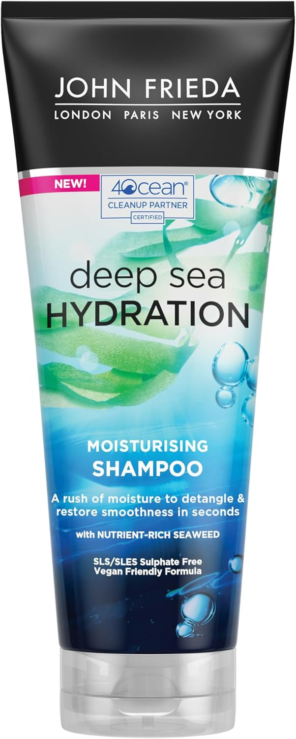 John Frieda Deep Sea Hydration Shampoo Moisturising Shampoo for Colour-Treated, Dry, Damaged Hair, 250ml