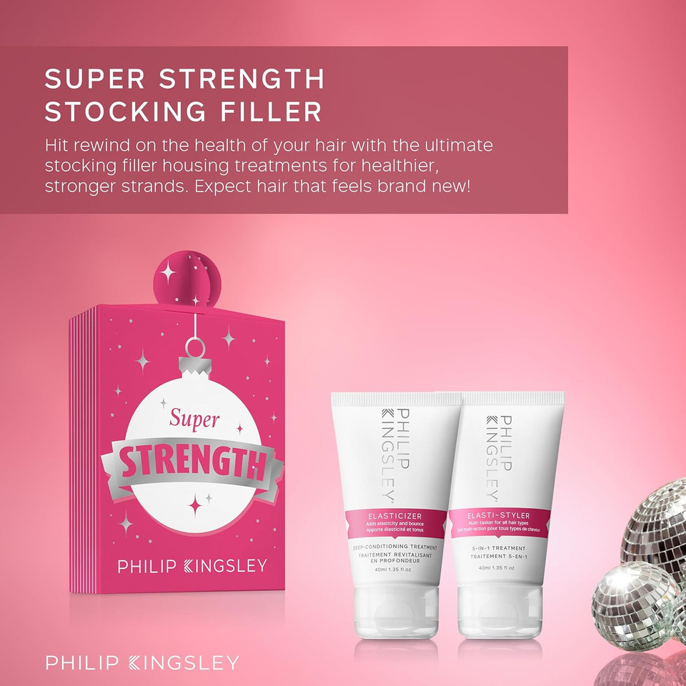 Philip Kingsley | Super Strength Stocking Filler Gift Set | Includes Elasticizer Deep-Conditioning Hair Mask Treatment and Elasti-Styler 5-in-1 Pre-Styling Serum Cream | 2 Set