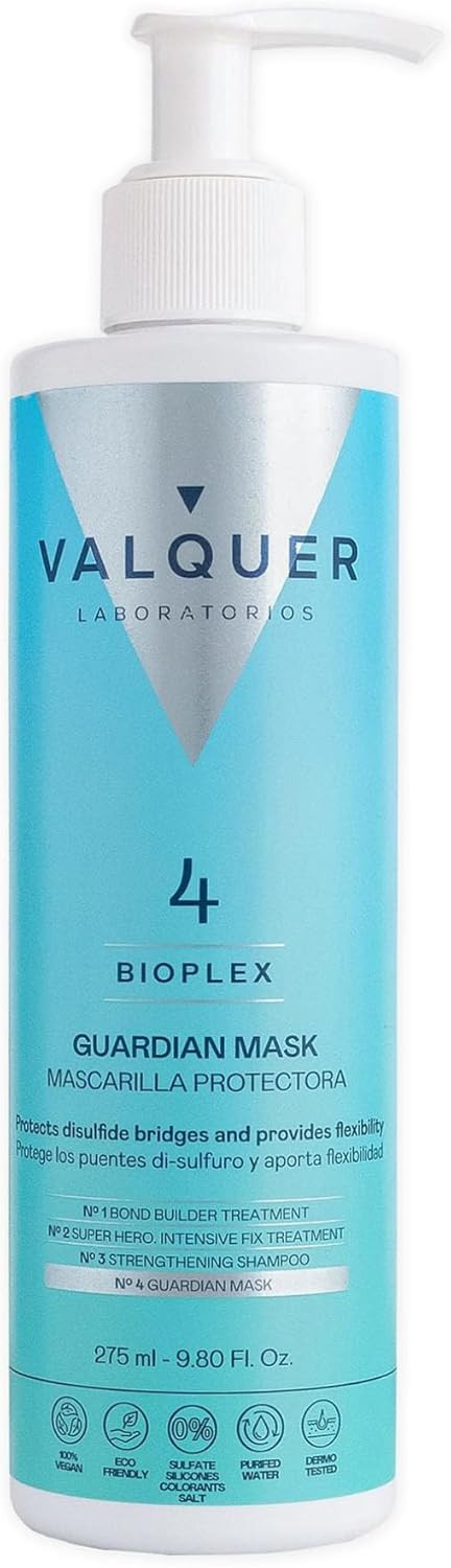 Valquer Bioplex No4. Intensive Moisturizing Hair Mask for All Hair Types. Repairs and Protects Damaged, Dry and Dyed Hair. Vegan. 275ml