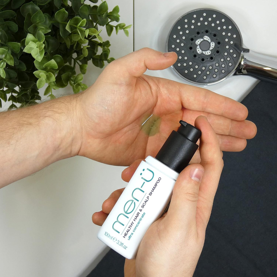 men-ü HEALTHY HAIR & SCALP SHAMPOO 100ml REFILL, up to 120 shampoos  long lasting anti dandruff shampoo, Great for overcoming dandruff, flaky, itchy scalp REFILL