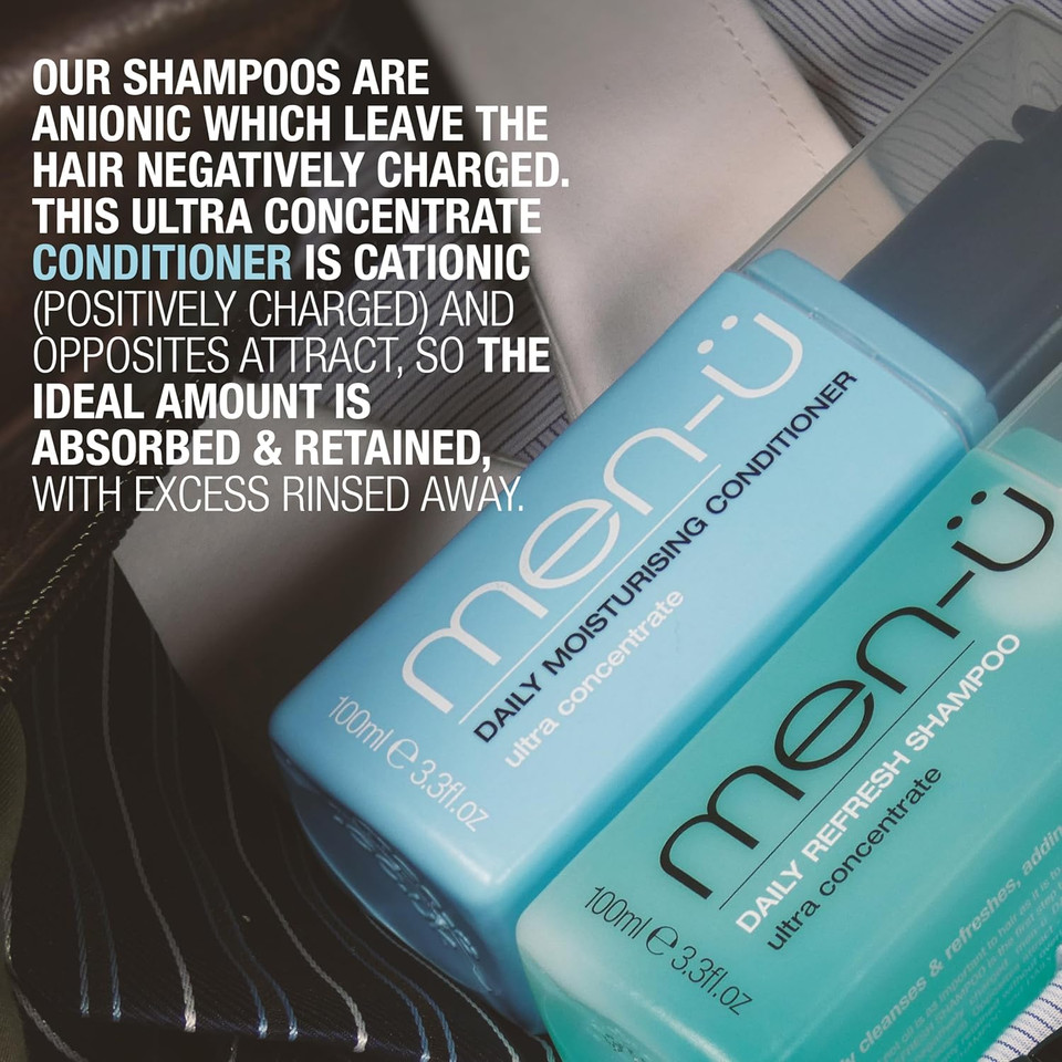 men-ü DAILY MOISTURISING CONDITIONER, UP TO 100 APPLICATIONS  Long lasting mens conditioner, smooth texture, and natural shine - Vegan conditioner 100ml