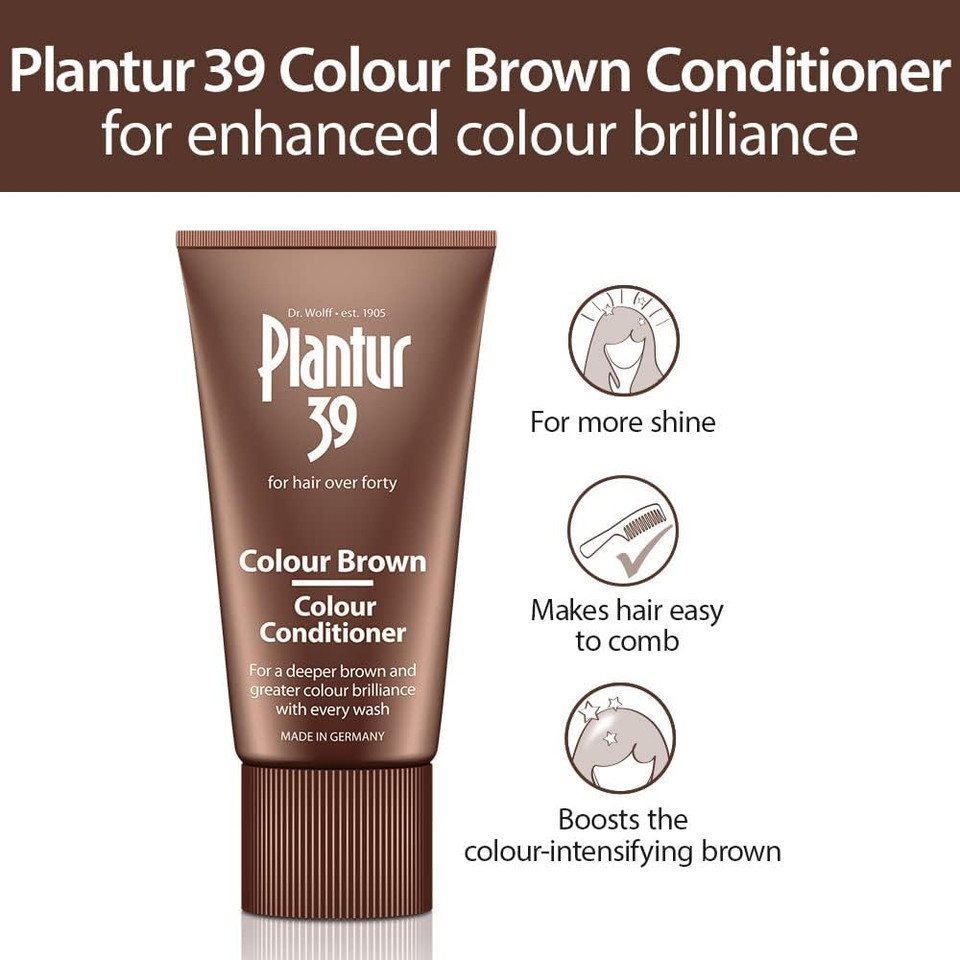 Plantur 39 Caffeine Brown Conditioner Brunette Hair 150ml | Conceal Hairline Prevents and Reduces Hair Loss | Unique Formula Supports Hair Growth