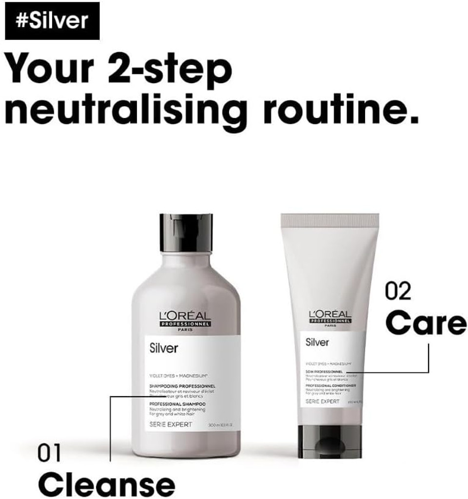 LOréal Professionnel | Shampoo, For Grey, White or Light Blonde Hair, Serie Expert Silver LOréal Professionnel | Shampoo, For Grey, White or Light Blonde Hair, Serie Expert Silver