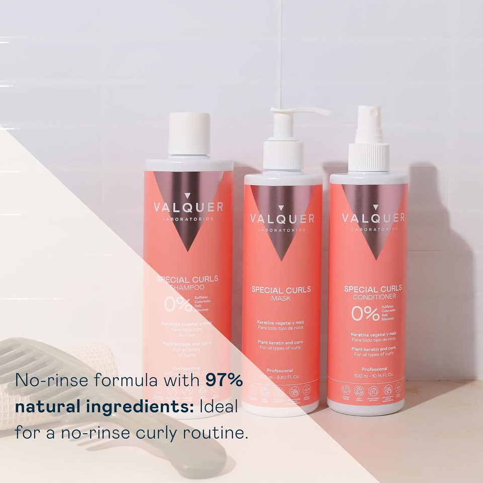 Valquer Professional Special Curly Conditioner for Curly Hair, Sulfate Free, Salt Free -Curly Girl Method up to 96% Natural Origin (300ml)