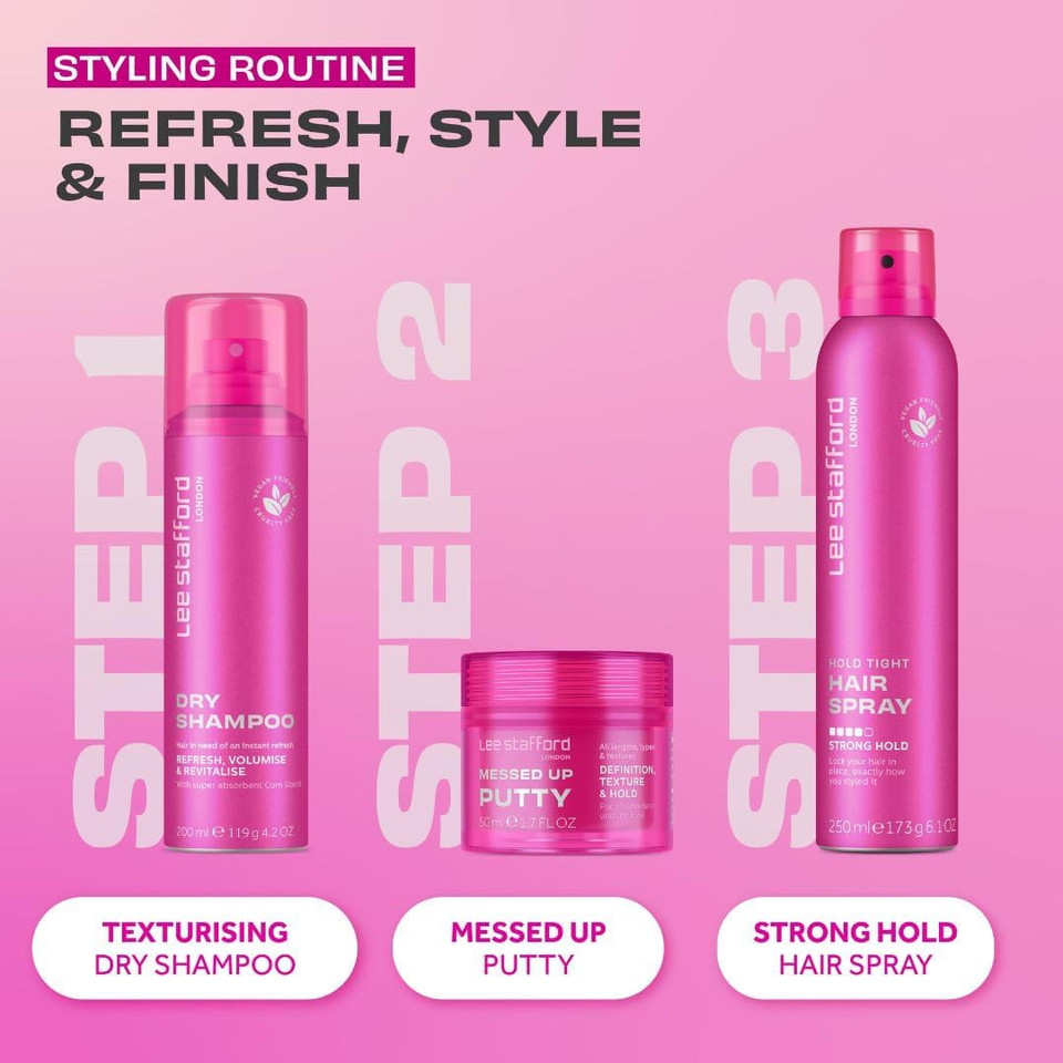 Lee Stafford Dry Shampoo | Styling - Deep Instant Hair Refresh & Retouch, Volumising Powder Spray, Absorbs Oil & Dirt between Washes for a Quick Cleanse, No RInse, for Men & Women, 200 ml