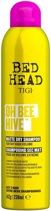 Bed Head by TIGI - Oh Bee Hive Dry Shampoo - Professional Volumising Hair Products - Matte Finish - All Hair Types - 238ml (Pack of 2)