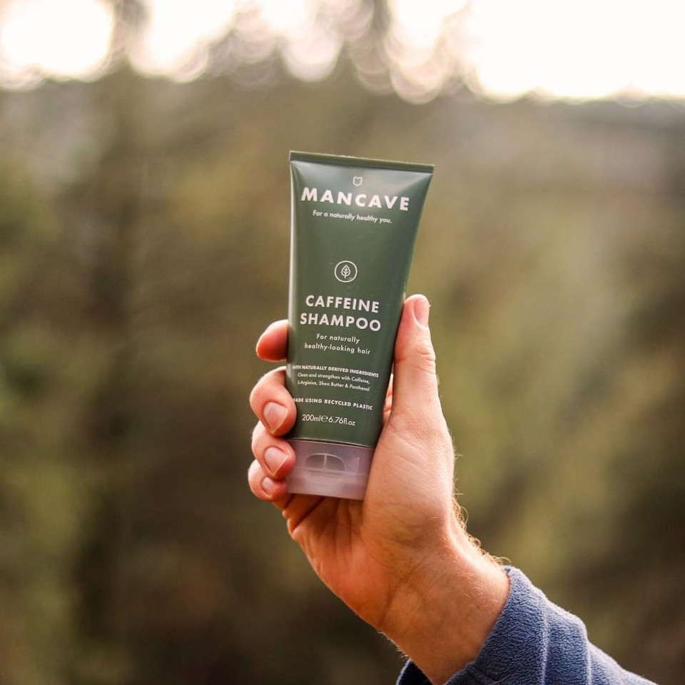 ManCave Caffeine Shampoo for Men, Support and Encourage Healthy Hair Growth with Caffeine, Panthenol and Vitamin E, Sulphate Free, Natural, Vegan, Cruelty Free, 200 ml (Pack of 2)