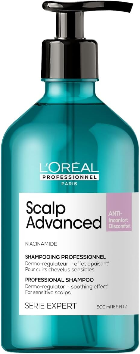 LOréal Professionnel Scalp Advanced Anti-Discomfort Shampoo, For Itchy and Dry Scalps, Deep Scalp Treatment