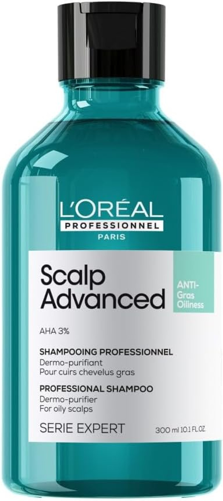 L'Oréal Professionnel Scalp Advanced Anti-Oiliness Dermo-Purifier Shampoo, For Oily, Greasy Hair, Serie Expert, 300ml