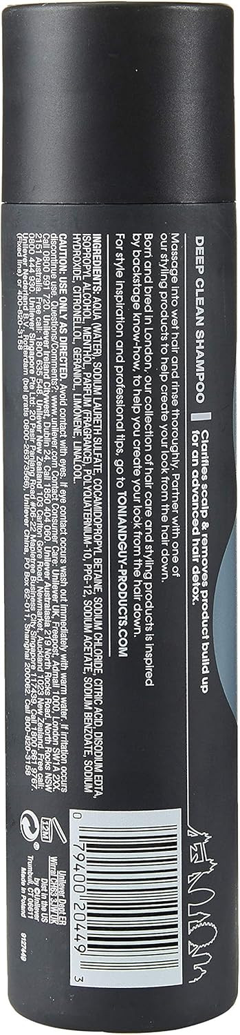 Toni & Guy Men Anti Dandruff 2 in 1 Shampoo, Cleanses Greasy Hair and Soothes Itchy Scalp, 250ml (Pack of 2)