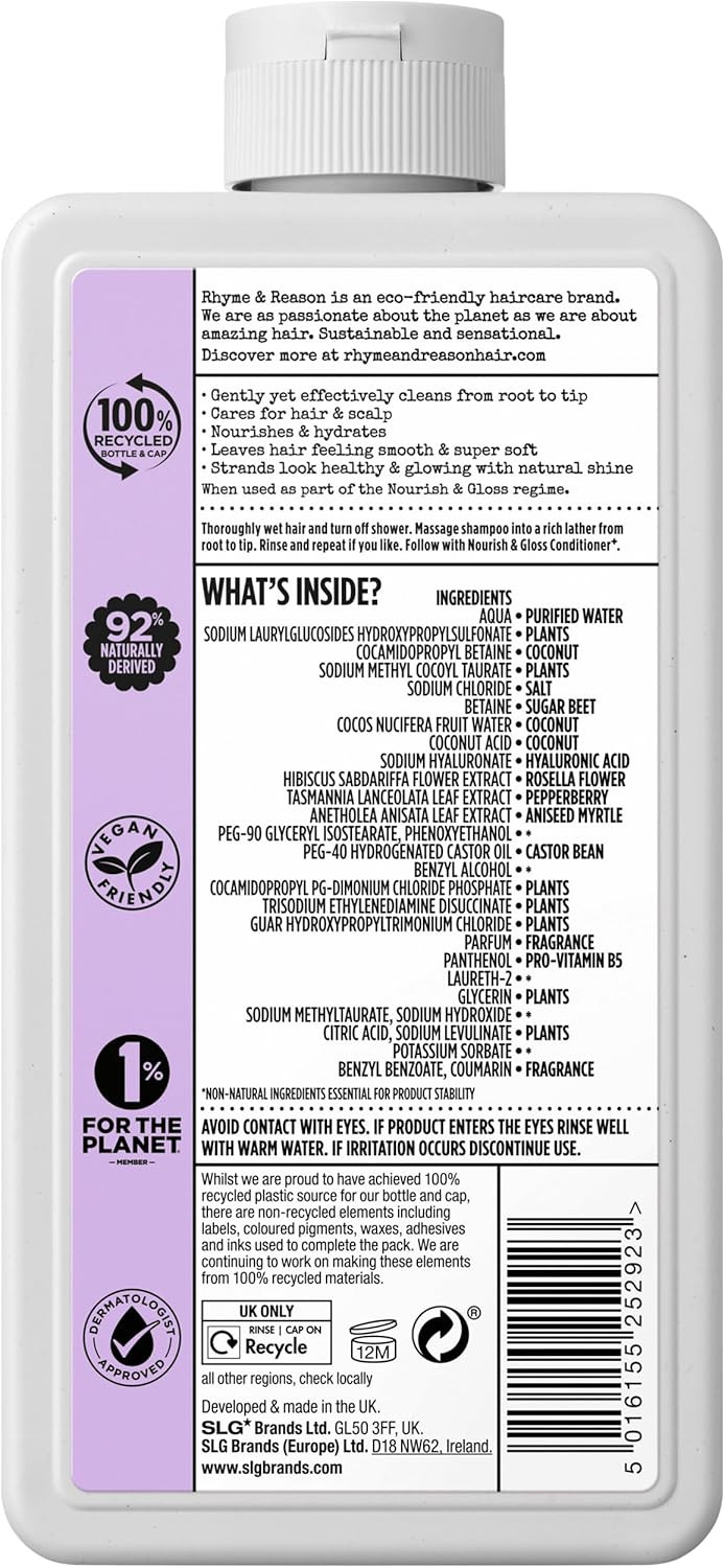 Rhyme & Reason - Nourish & Gloss Shampoo, Hydrating, All Hair Types (354ml)