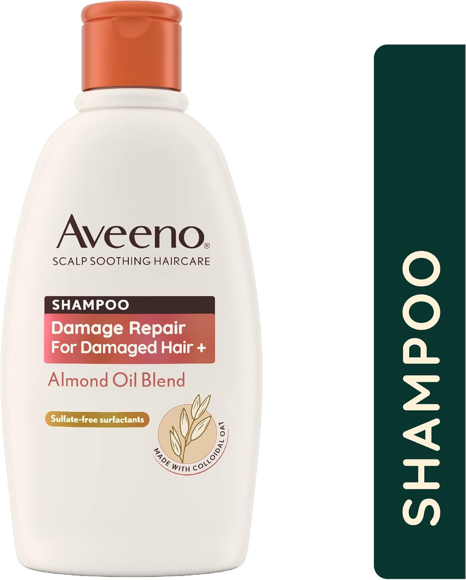 Aveeno Damage Repair Almond Oil Scalp Soothing Shampoo for Damaged Hair 300ml (Pack of 2)