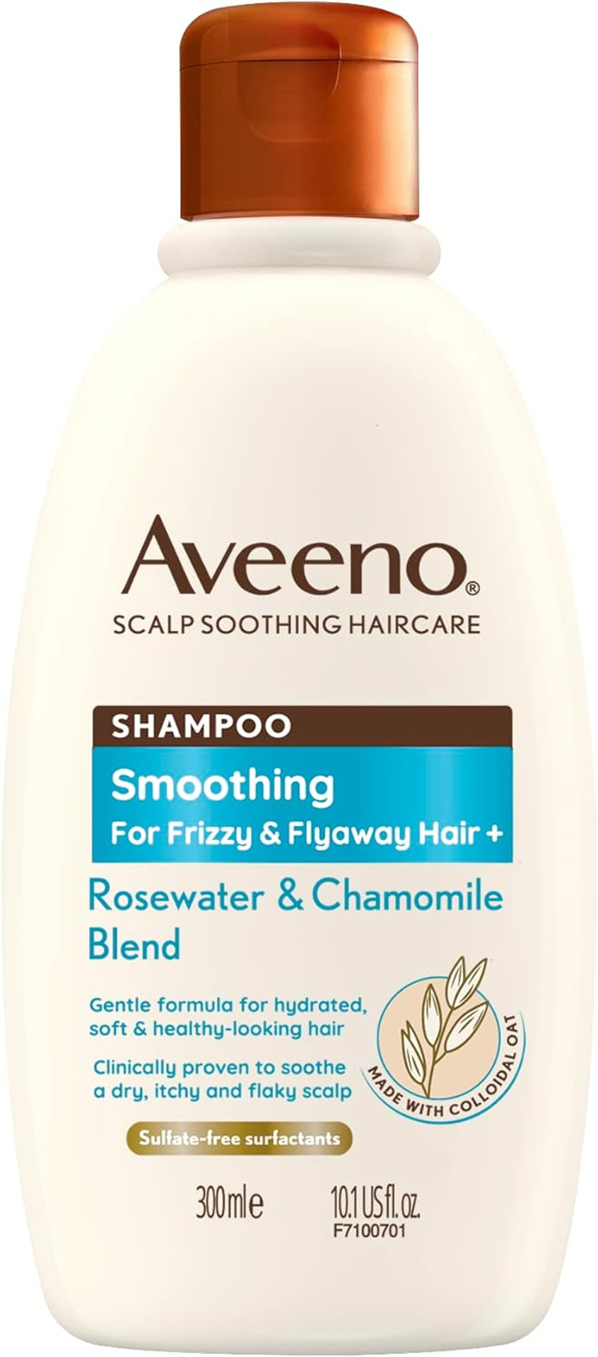 Aveeno Smoothing Rosewater and Chamomile Scalp Soothing Shampoo for Frizzy Hair 300ml (Pack of 2)