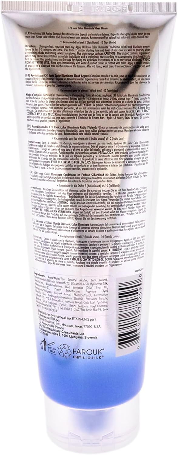 CHI Ionic Color Illuminate - Silver Blonde, Color Enhancing Conditioner, 251 ml