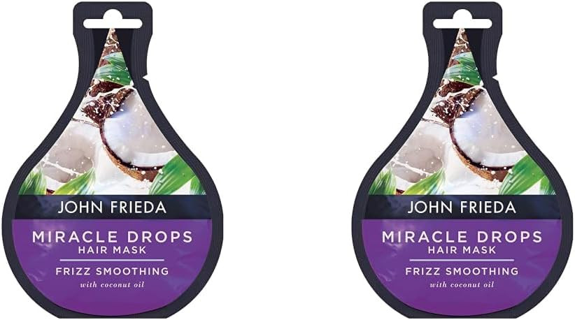John Frieda Miracle Drops Frizz Smoothing Hair Mask 25 ml, Anti-Frizz Deep Conditioning Treatment for Frizzy, Dry Hair