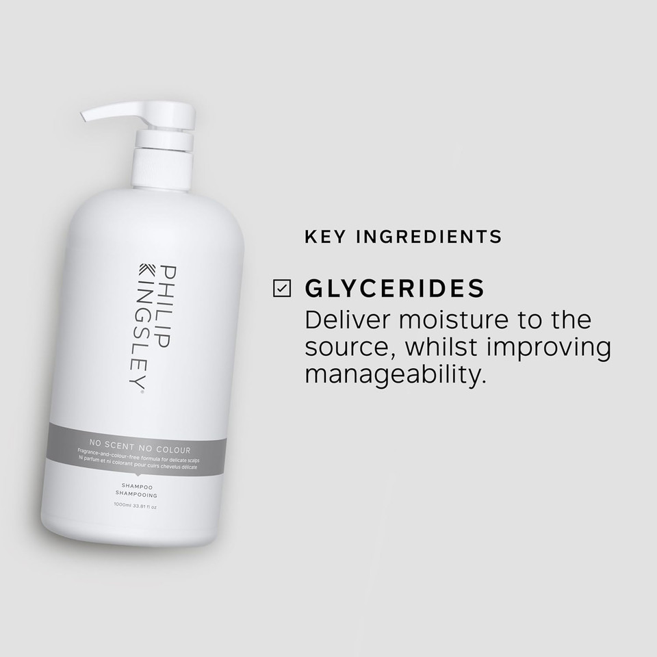 Philip Kingsley | No Scent No Colour Shampoo | For Sensitive and Delicate Scalps | Sulfate-Free and Fragrance-Free | 250ml