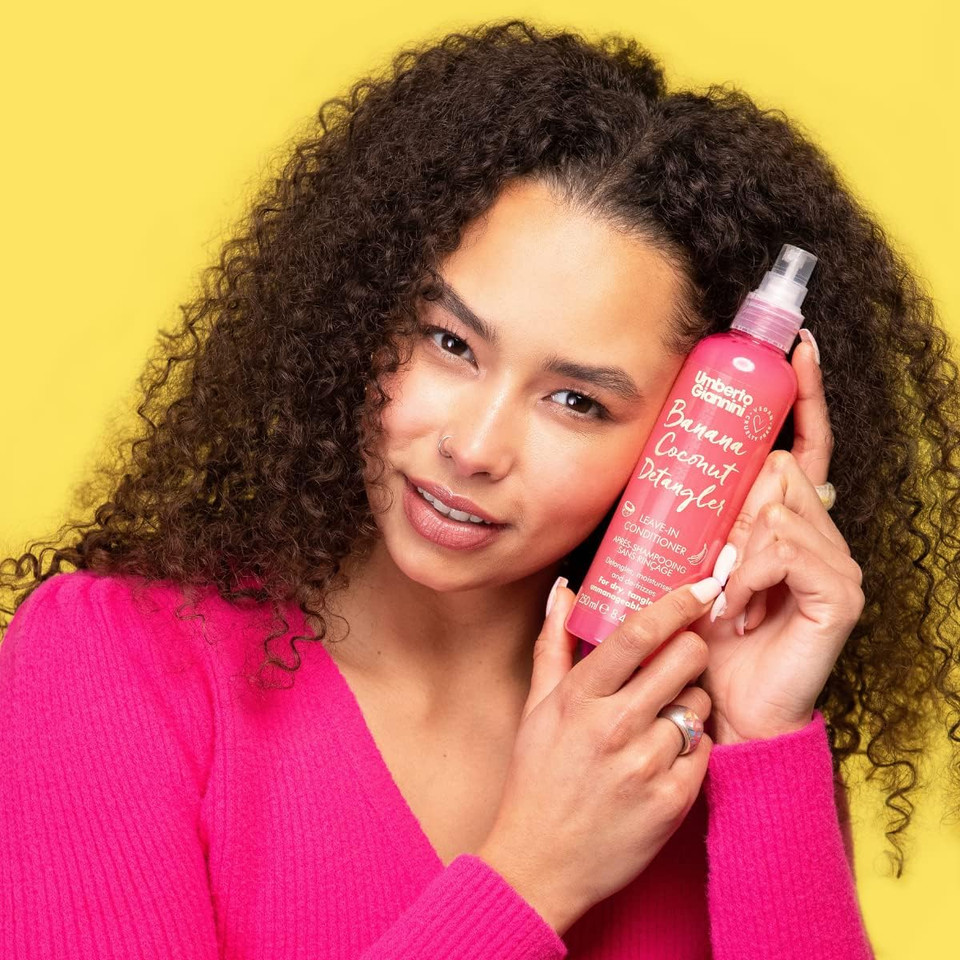 Umberto Giannini Banana Coconut Detangler 250ml - Lightweight Coconut Oil Leave in Conditioning Spray