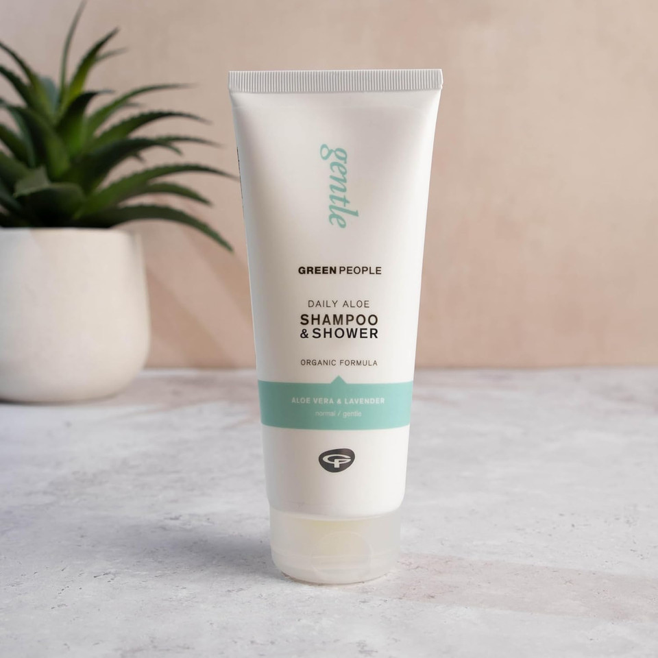 Green People 2-in-1 Daily Aloe Shampoo & Shower Wash - Natural & Organic Aloe Vera - Silicone & SLS Free - Vegan, 200ml